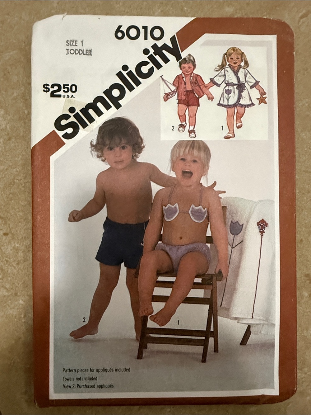 Simplicity Toddler Swim & Coverup Pattern